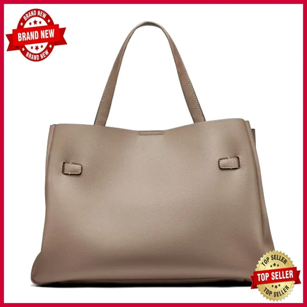 Large Slouchy Tote Satchel Bag Faux Leather Shoulder Strap